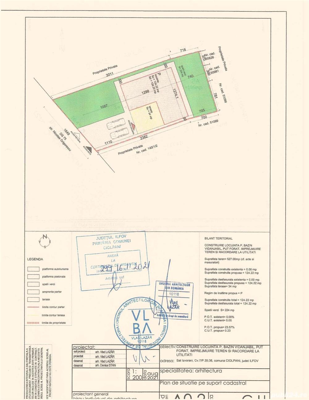 CIOLPANI - Sat IZVORANI, 527 mp. teren intravilan, stradal Nicolae Grigorescu (intre case)