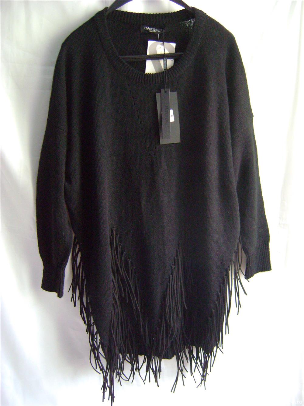 Pulover cu franjuri, mărime mare, cu etichetă
