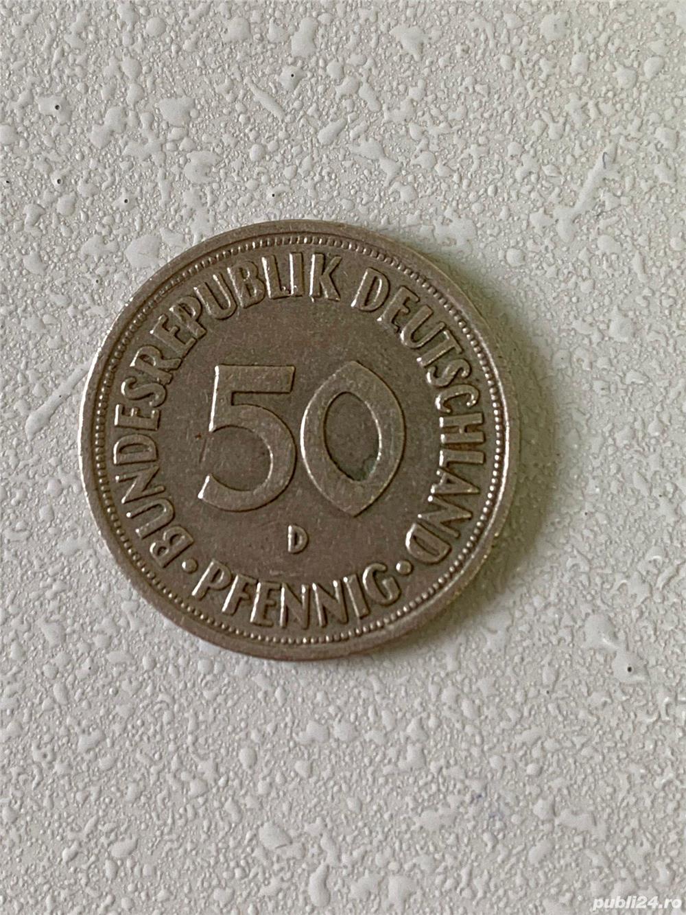 Moneda 50 PFENNIG - 1966 D - Germania - KM 109.1 (257)