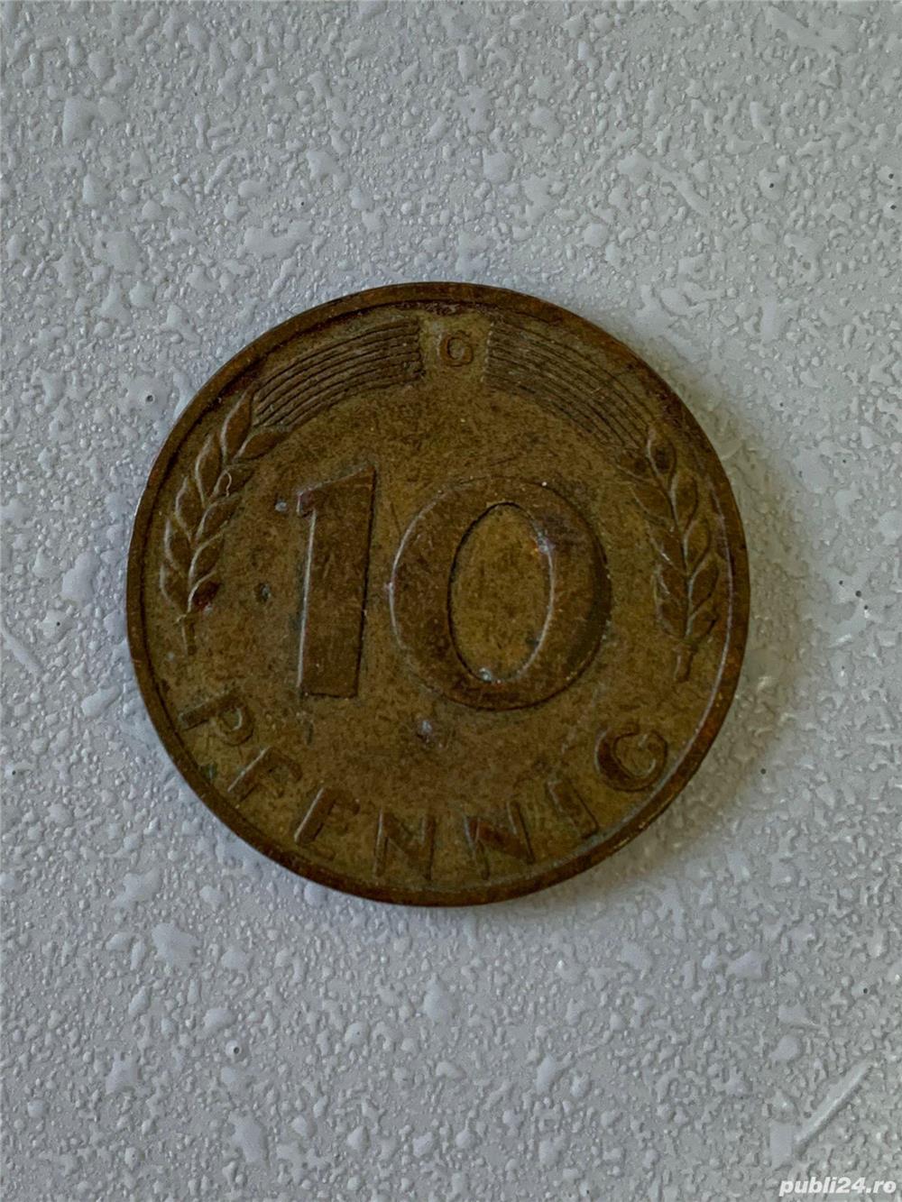Moneda 10 PFENNIG - 1950 G - Germania - KM 108 (278)