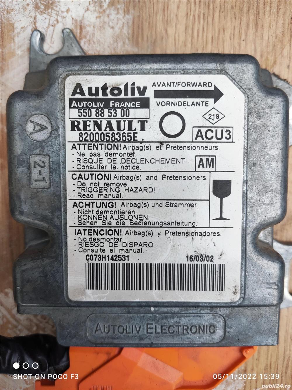 Calculator bord/modul airbag Renault Twingo 1 