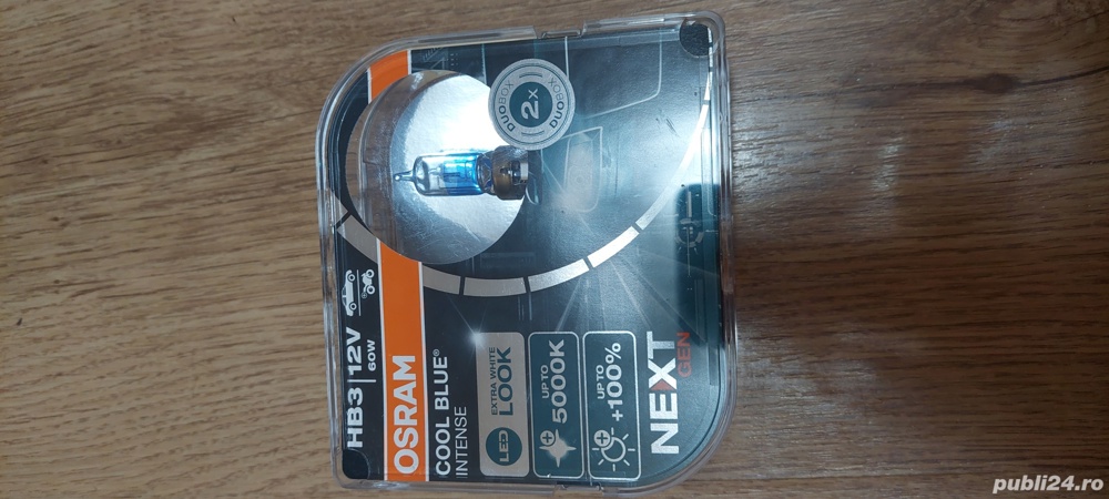 Becuri faza lunga osram 12w putere 60w, set 2 buc, nou