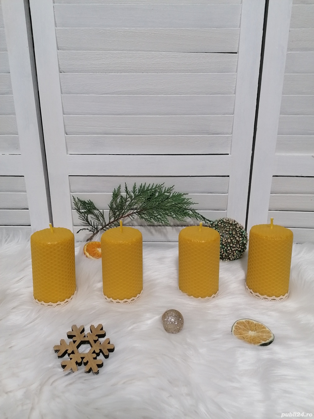 Lumanare din ceara de albine fagure 10/6 cm 