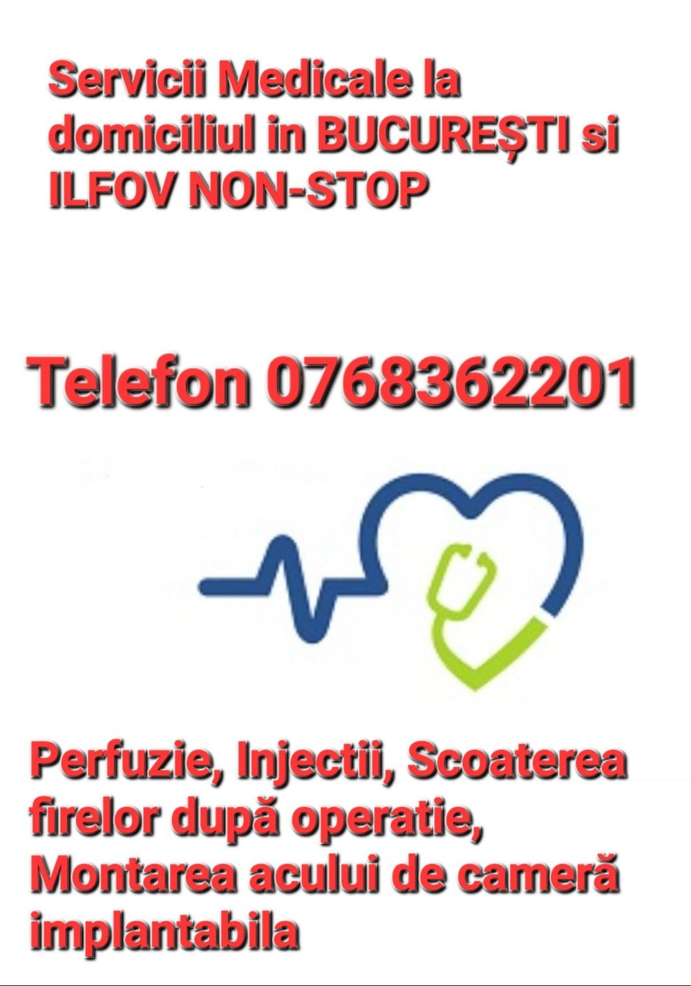 Ingrijiri medicale (asistent medical) tratament la domiciliu bucure?ti- ilfov non-stop