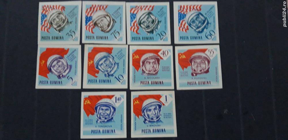 Timbre Romania-Cosmos,9 poze,nestampilate,MNH