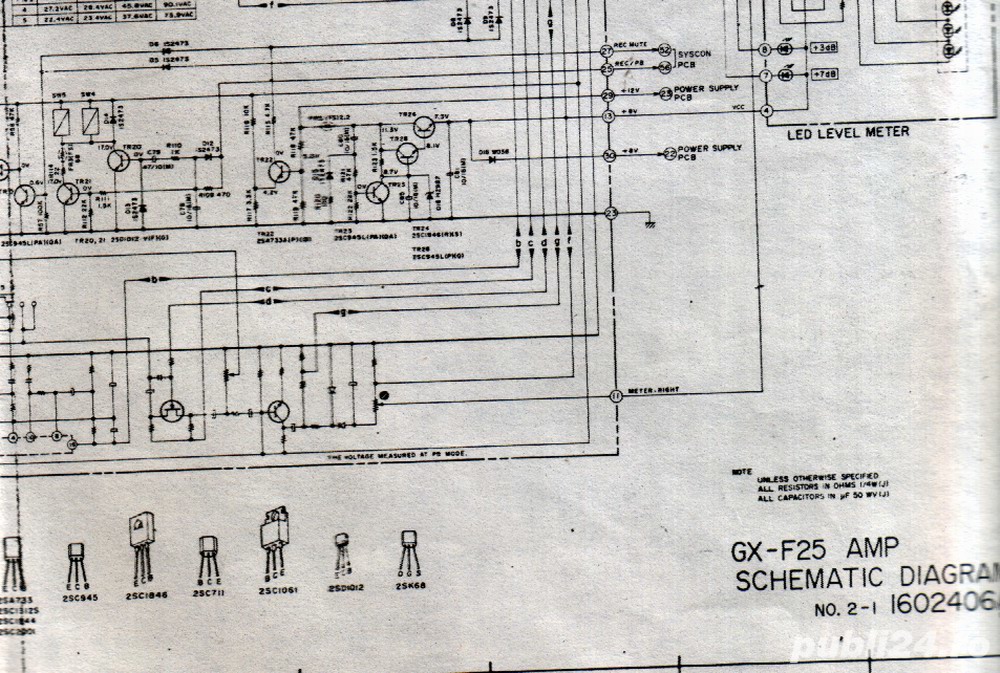 scheme electrice casetofon deck Akai GXF25 & GXF31