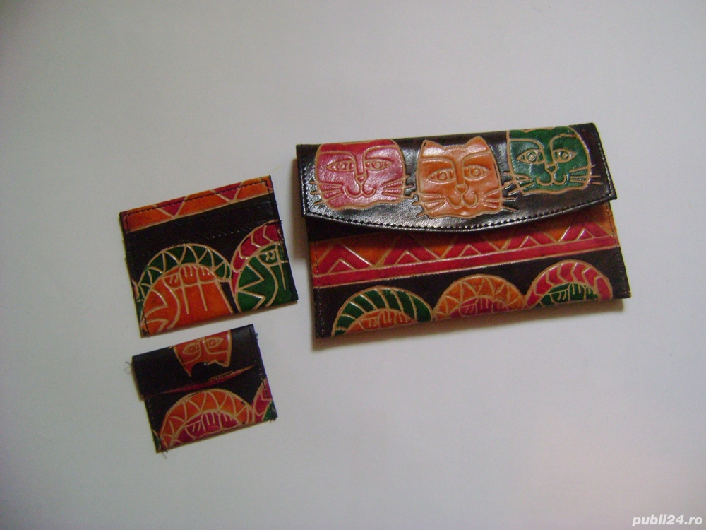 Portofel piele, model pisici