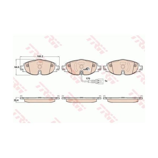 Placute de frana, frana disc COTEC, cu acceasorii TRW GDB1956