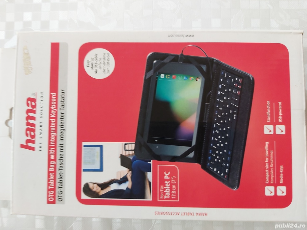 Husa tableta cu tastatura OTG Hama