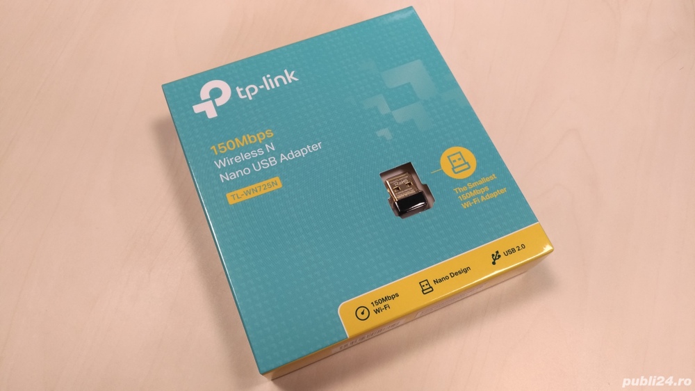Adaptor Wireless TP-LINK nano USB mic NOU - internet fara fir placa retea cu viteza mare N 150Mbps