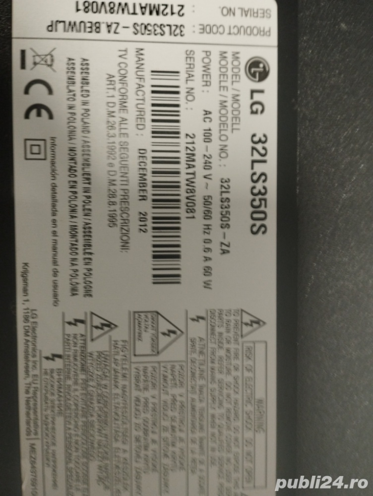 LG 32LS350S    43LK5900.   55UK6400PLF