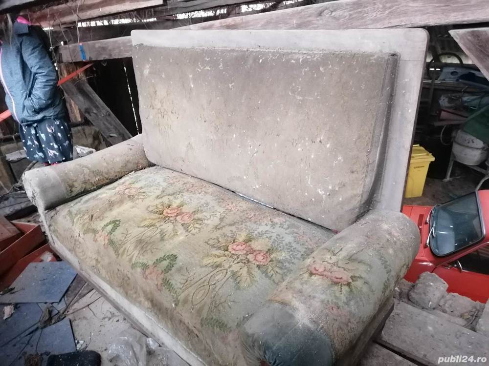 Sofa veche tapiserie de plus