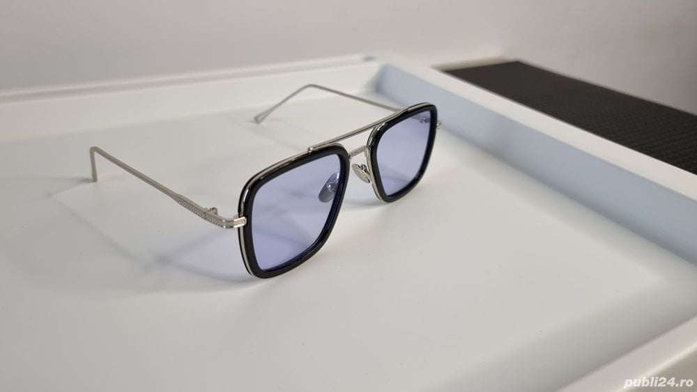 Ochelari de soare Dita Flight - Iron Man - Tony Stark - Rama argintie - Lentile albastre