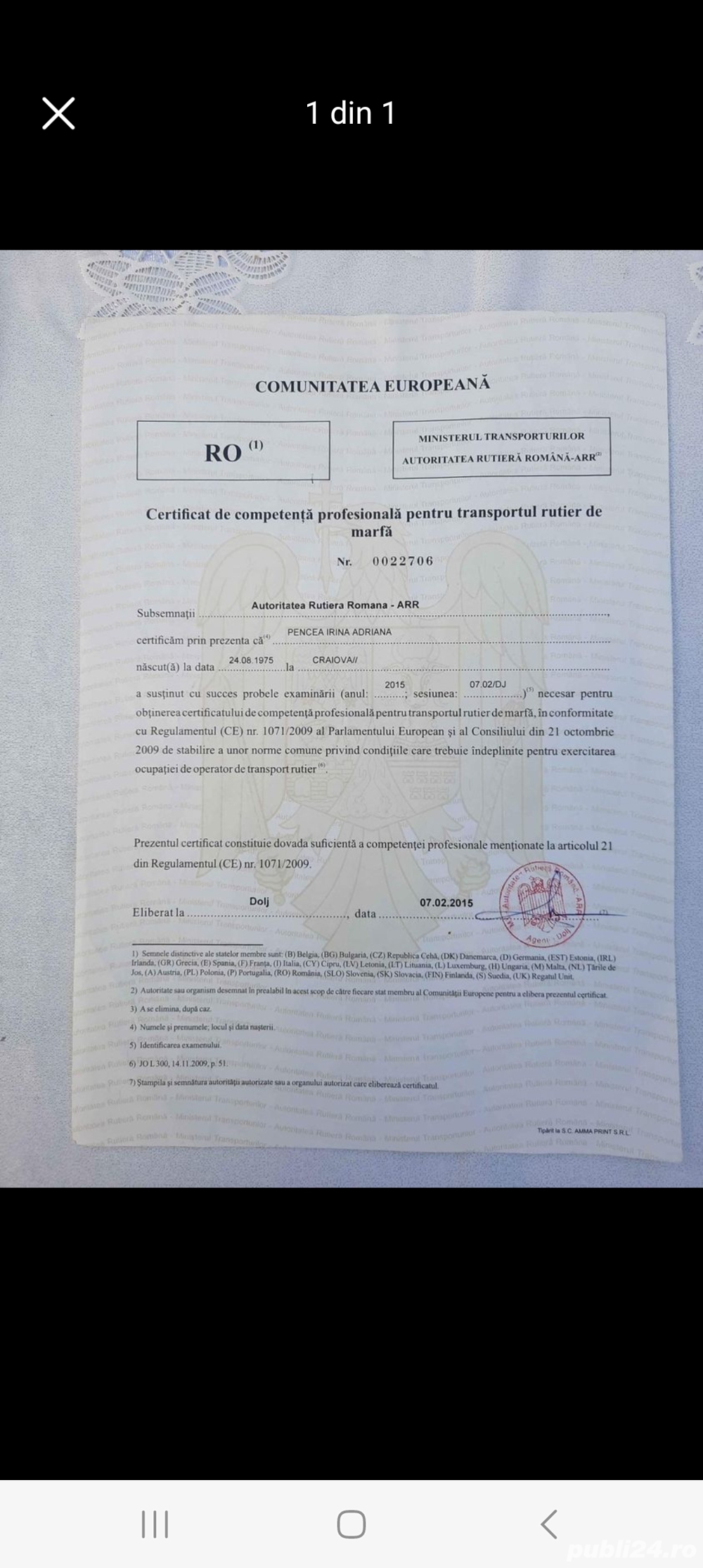 Manager transport pentru obținere licență și copie conformă 