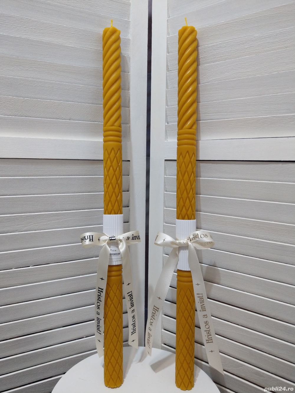 Lumanare din ceara Inviere - mod. sculptat 75/3.8 cm