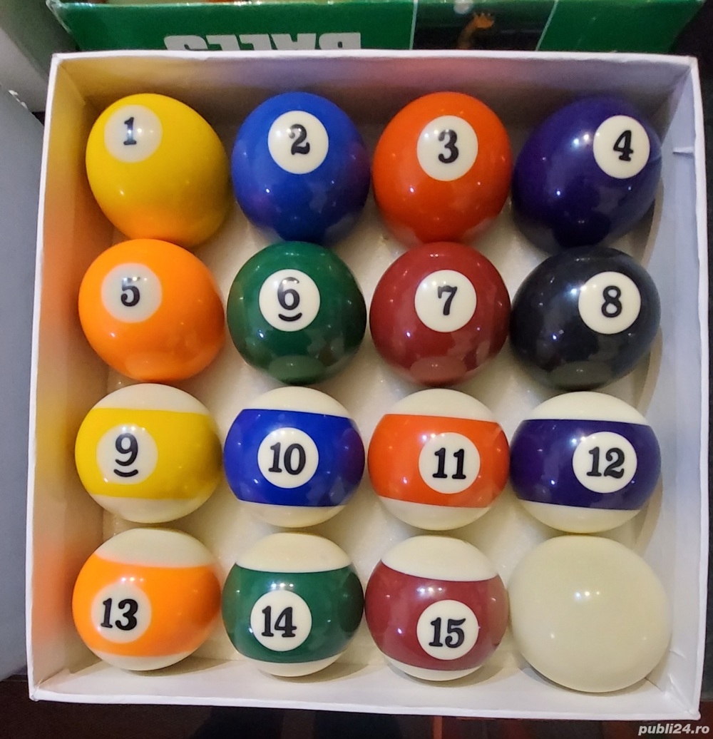 Set bile biliard nou și triunghiuri biliard