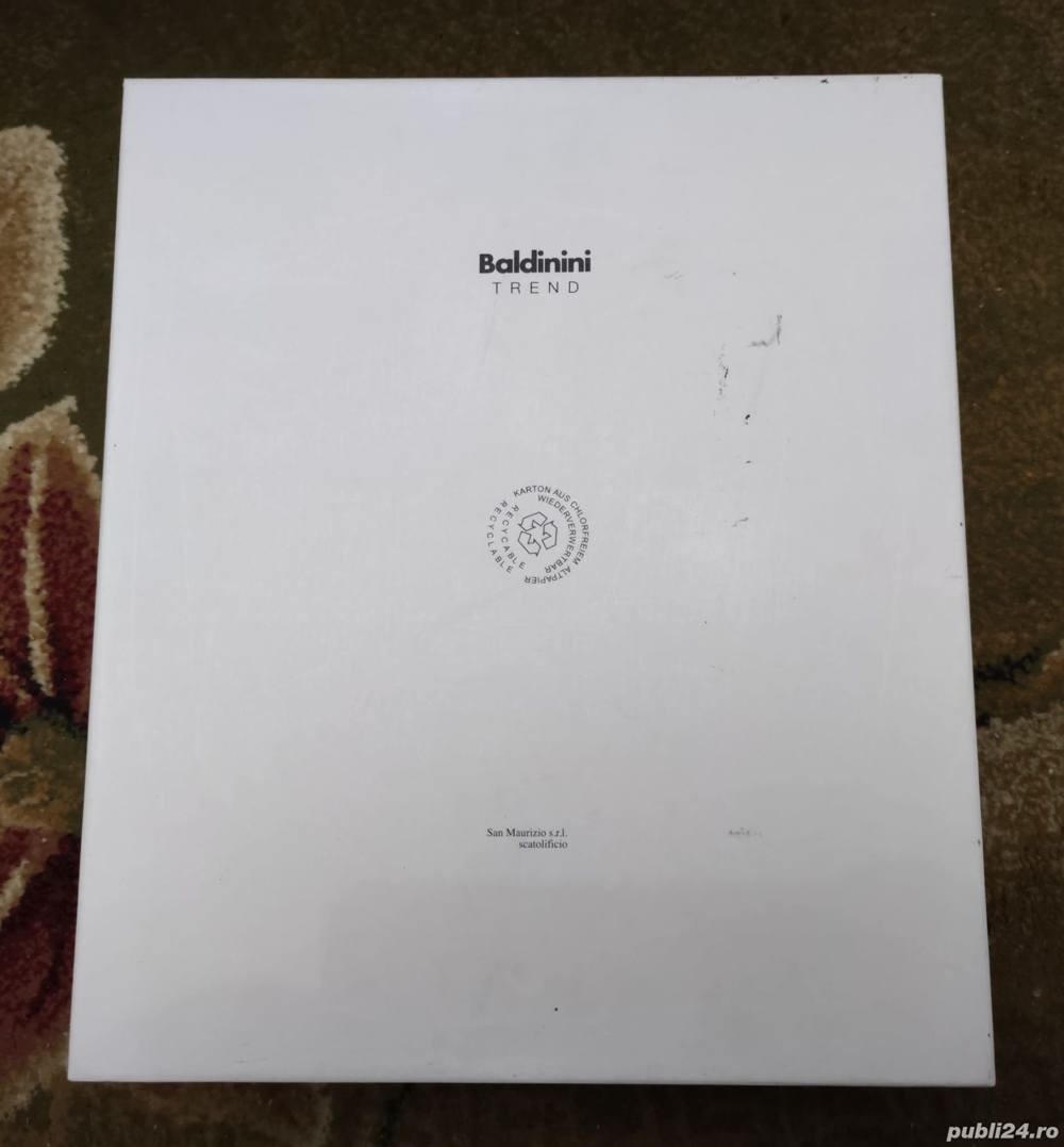 Cizme scurte cu toc piele naturala negre nr 38 Baldinini Italia