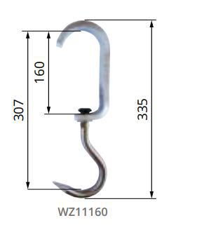 Carlig euro – consola zincata - industria alimentara