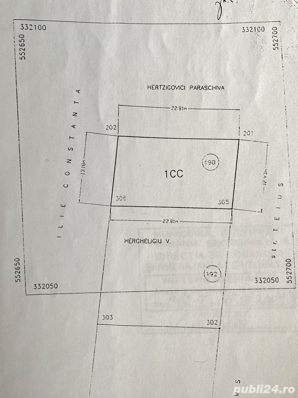 Proprietar, Vând teren 285 mp intravilan construibil Stradal, între case Str. Teiuș 190