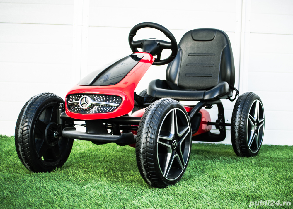 Masinuta cu pedale pentru copii, GO Kart Mercedes cu roti MOI RED