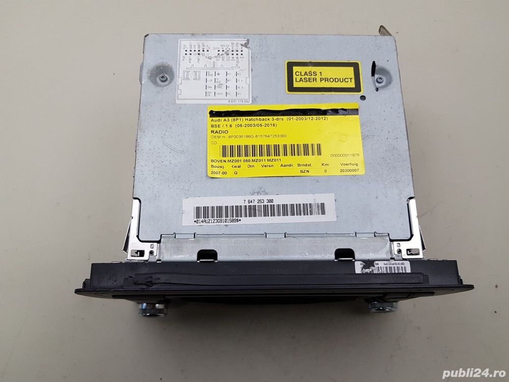 Cod deblocare radio Audi A3 8P Concert CD,decodare casetofon auto pin, decodat, blocat, sunet muzica