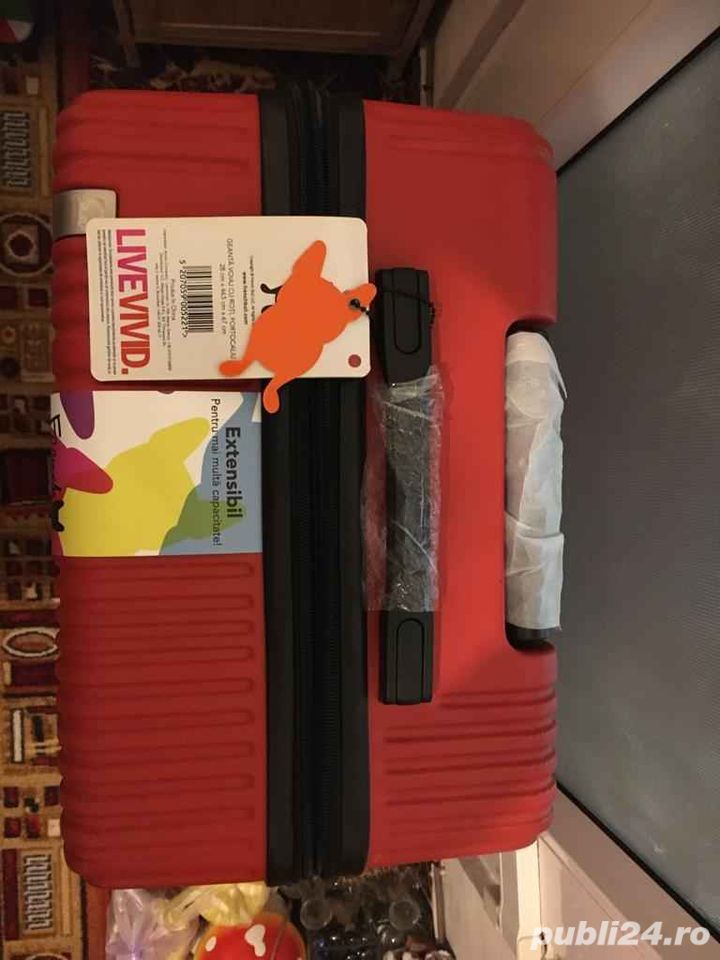 Geanta de voiaj cu roti (28cm x 44.5cm x 67cm) rosie