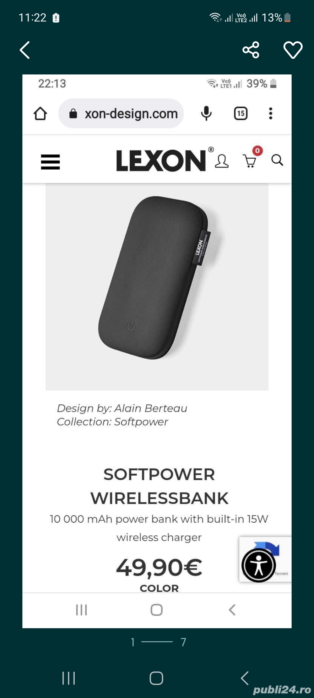 Vand baterie externa wireless Lexon wirelessbank noi sigilate