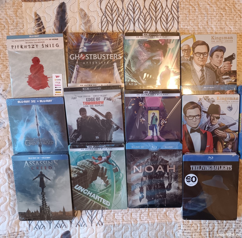 12 filme bluray steelbook cu română 