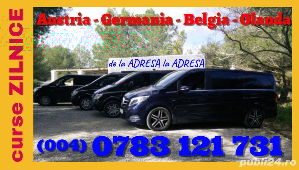 Transport persoane colete bagaje Romania Austria Germania plecari ZILNICE de la adresa la destinatie