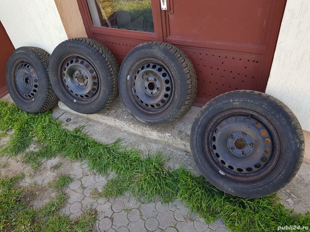 jante cu anvelope VW 195/65/R15 M+S iarna DOT 2018 VW Golf 5 6 7 Touran Caddy Passat 5x112 ET 47 etc