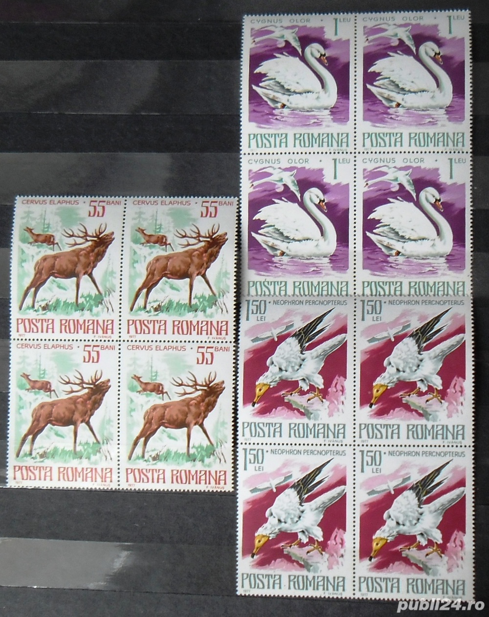 Bloc timbre  Animale Ocrotite în România , bloc de 4 - 1977