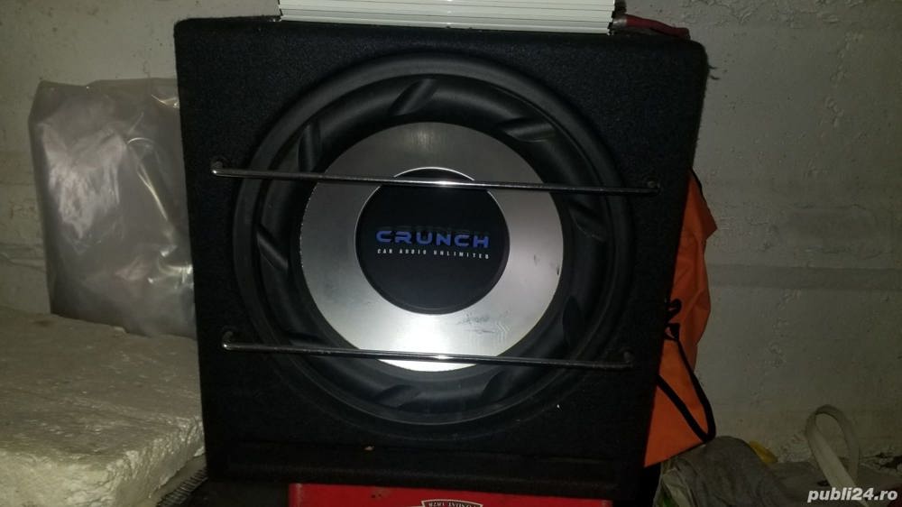 Pachet bass amplificator subwoofer Crunch CRB350 - PRET FIX