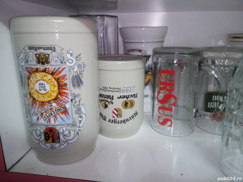 Colectie de halbe si pahare de bere.