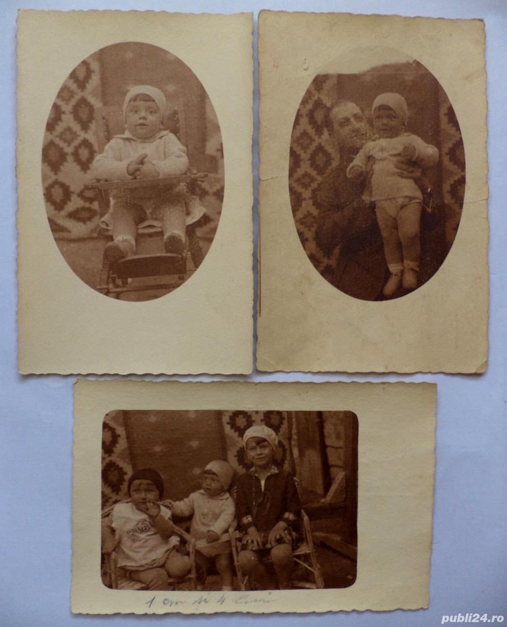3 fotografii vechi tip carte poștală, anul 1945(?)