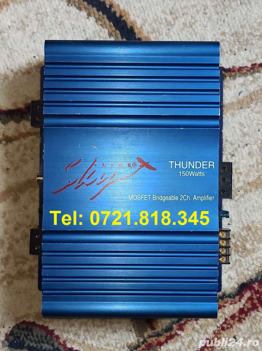 Amplificator auto Thunder 150 W Statie auto de la 150 W in sus diverse modele pt. boxe si subwoofer.