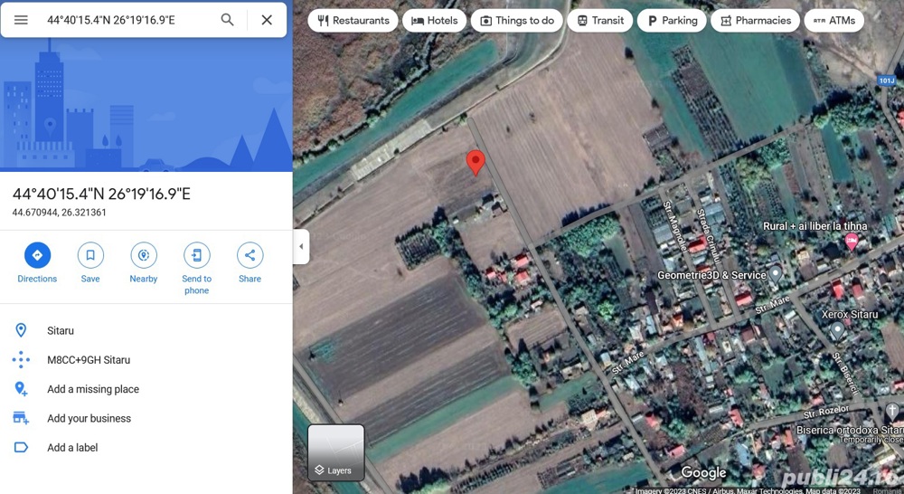 Teren de Vanzare, Grădiștea, sat Sitaru 3200 mp, parcelabil (toate utilitatile)