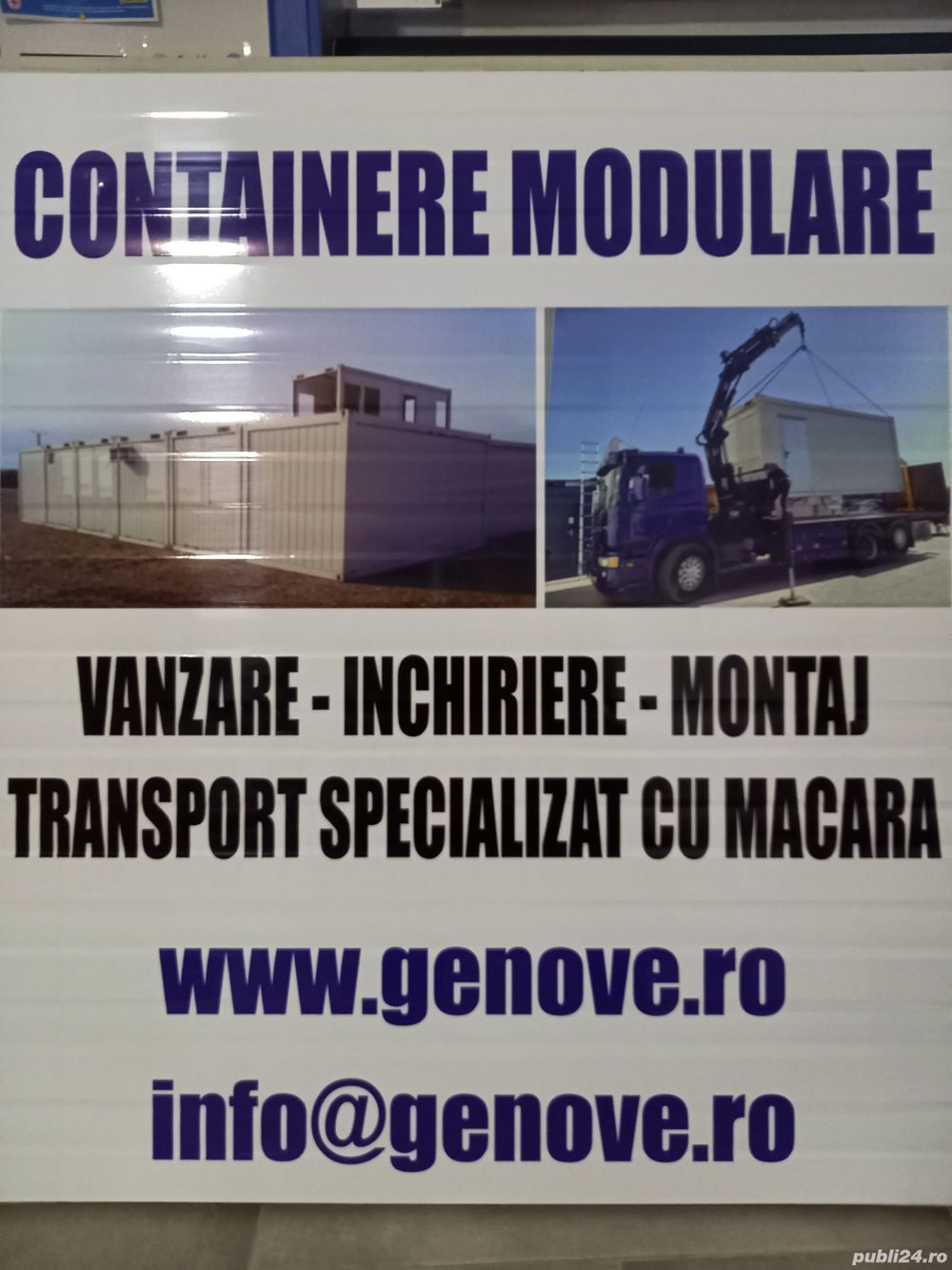 Servicii de transport si manipulare cu camion platforma si macara