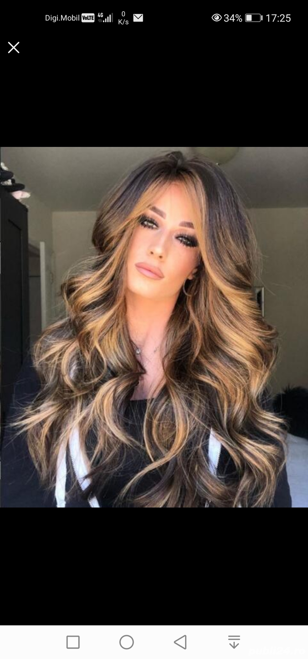 Peruca par ondulat mediu lung brunet ombre 70% natural 