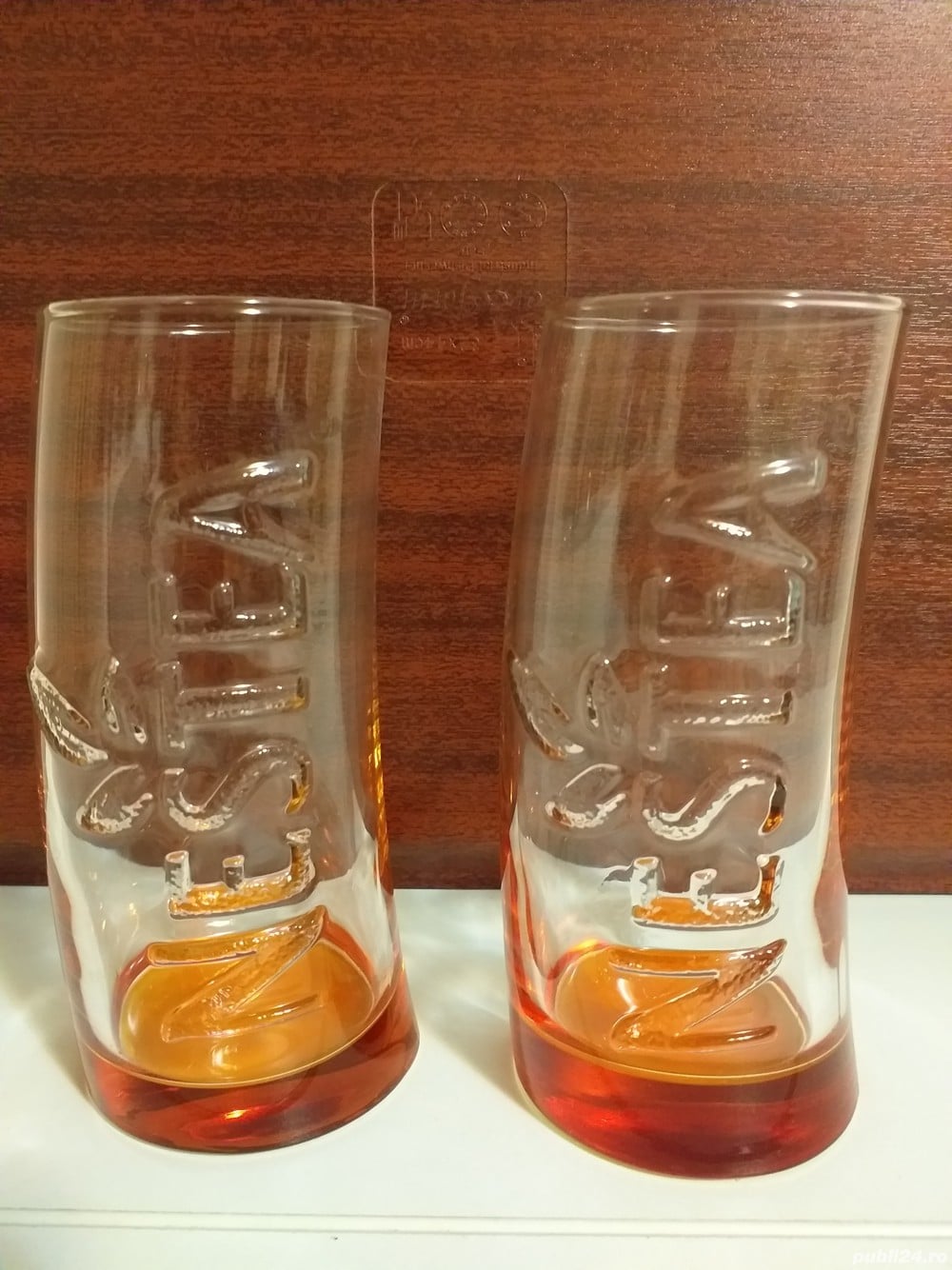 pahar de colectie Nestea set 2 pahare inalte nes cafe frappe, sucuri ice tea, etc