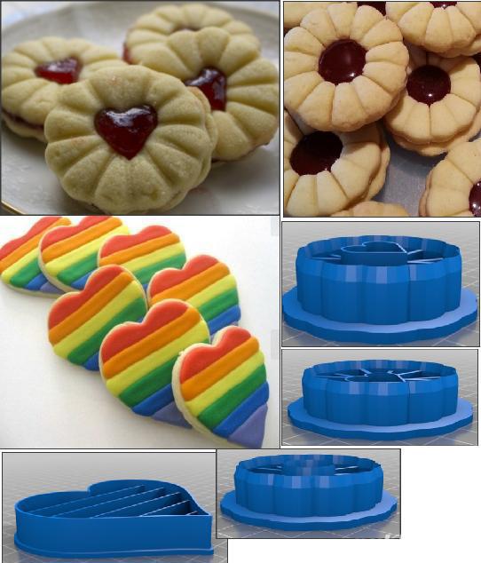 forma taiat si modelat piscoturi, biscuiti - model inima, cerc