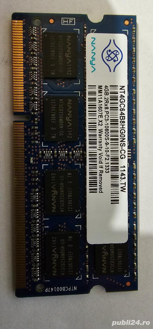 DDRAM laptop 4 GB, PC 3-10600