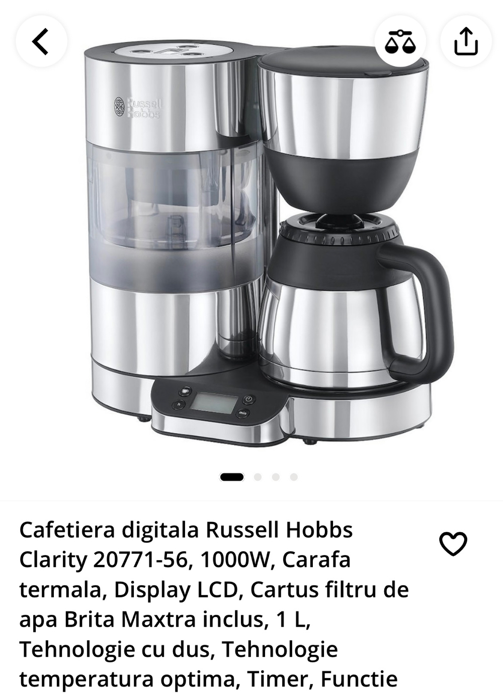 vind Cafetiera digitala Russell Hobbs nou