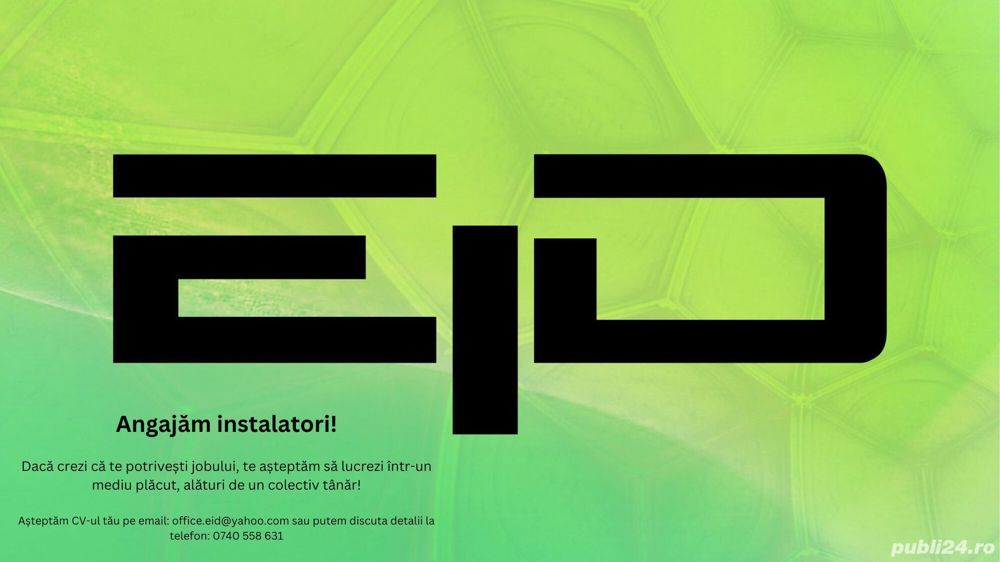 Angajam instalator si ajutor de instalator