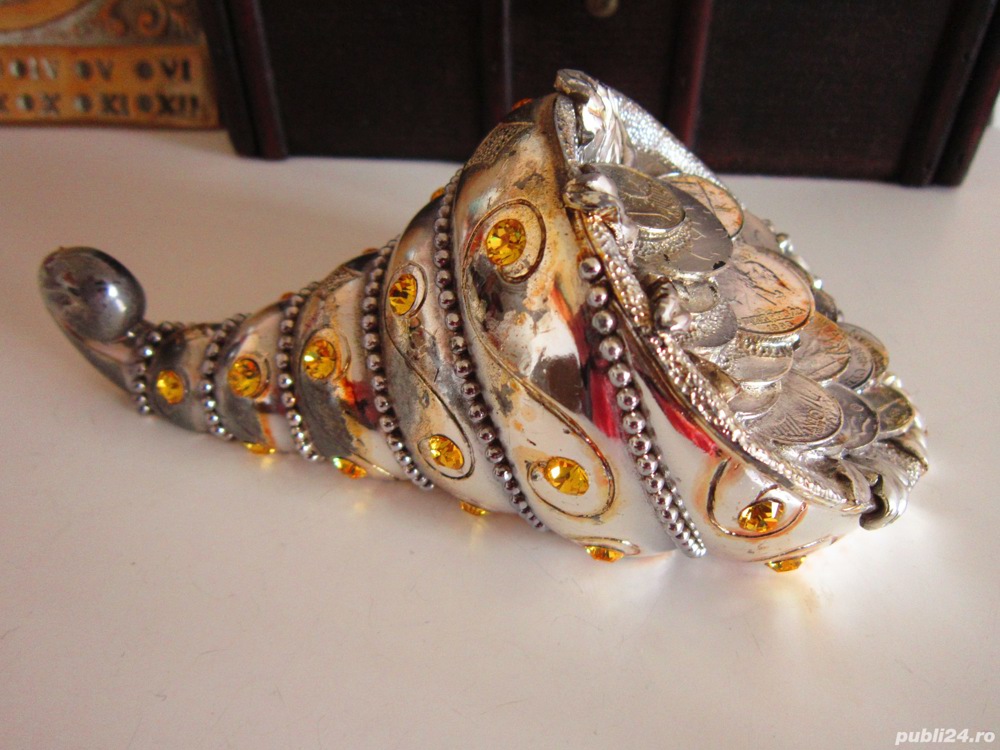 cadou rar Cornul abundenței Ottaviani Italy argintat+cristale Swarovski 
