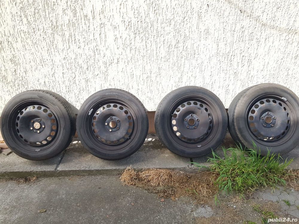 Jante cu anvelope originale VW 195/65/R15 de vara 5x112 DOT 2018 VW Passat Golf Touran TIguan Caddy 