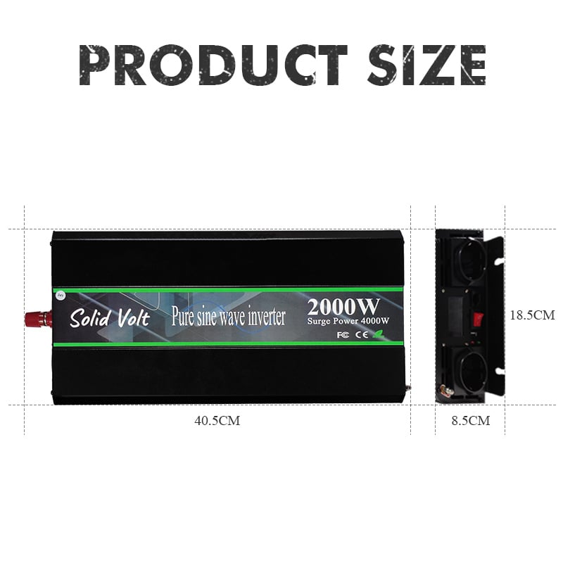 Invertor sinus pur 2000W/4000W, 12/24V, rulotă, auto-rulotă