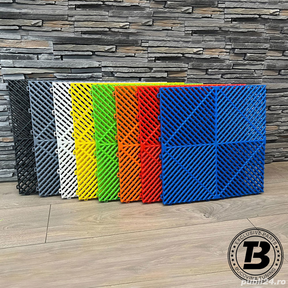 Pardoseala Aerisita Modulara Plastic pentru Garaj Service Detailing Spalatorii