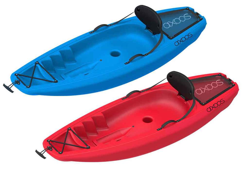 Caiac pentru copii Sit-On-Top, Axoos, 1,85 metri, albastru rosu