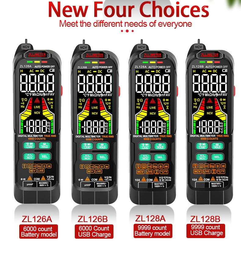 Aparat de măsurat Multimetru cu sau fără acumulator Non-Contact voltage