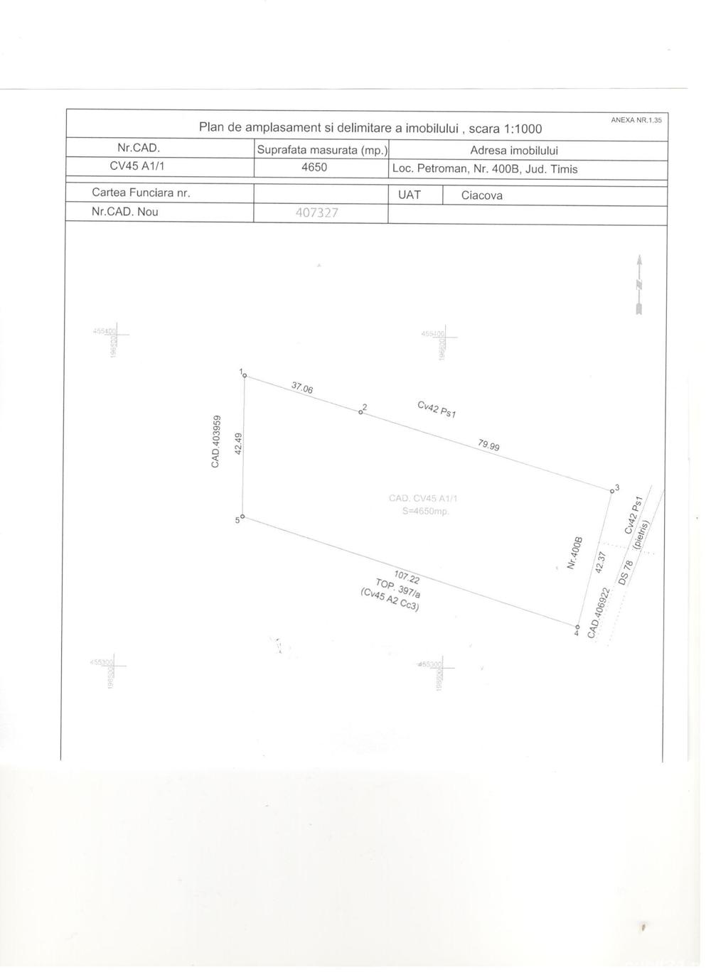 Proprietar vand 4650 mp teren intravilan in loc. Petroman, Timis, la 10 euro   mp, usor negociabil